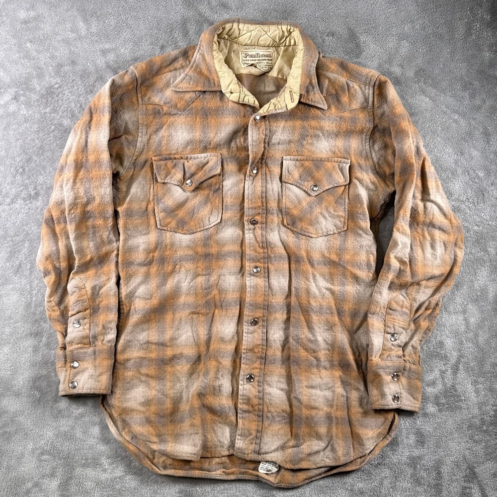 Vintage Pendleton Shirt Men M (Fits S 18x25)High Grade Western  Plaid Wool 70s